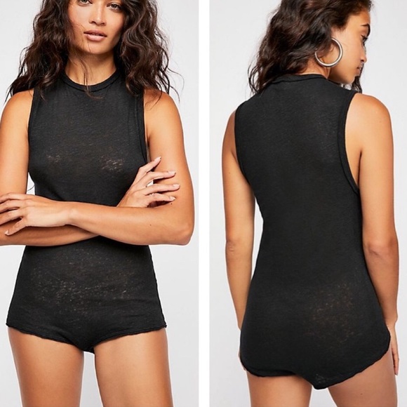 NWT Free People All the Time Bodysuit, S, Black - Picture 2 of 8